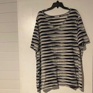 Avenue Navy and White Striped Tunic